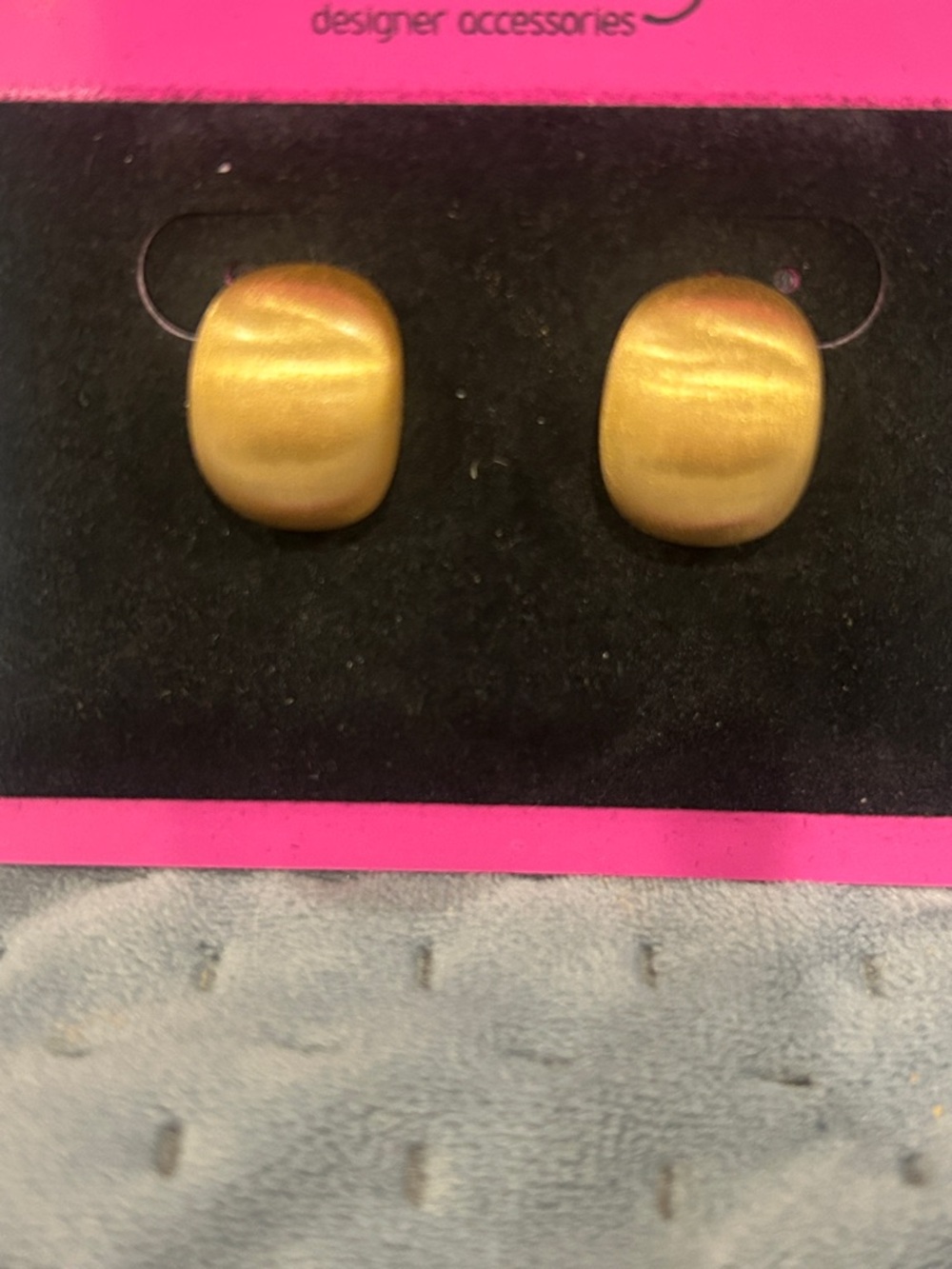 Matte Satin Gold Dome Earrings-NWT - Picture 5 of 6